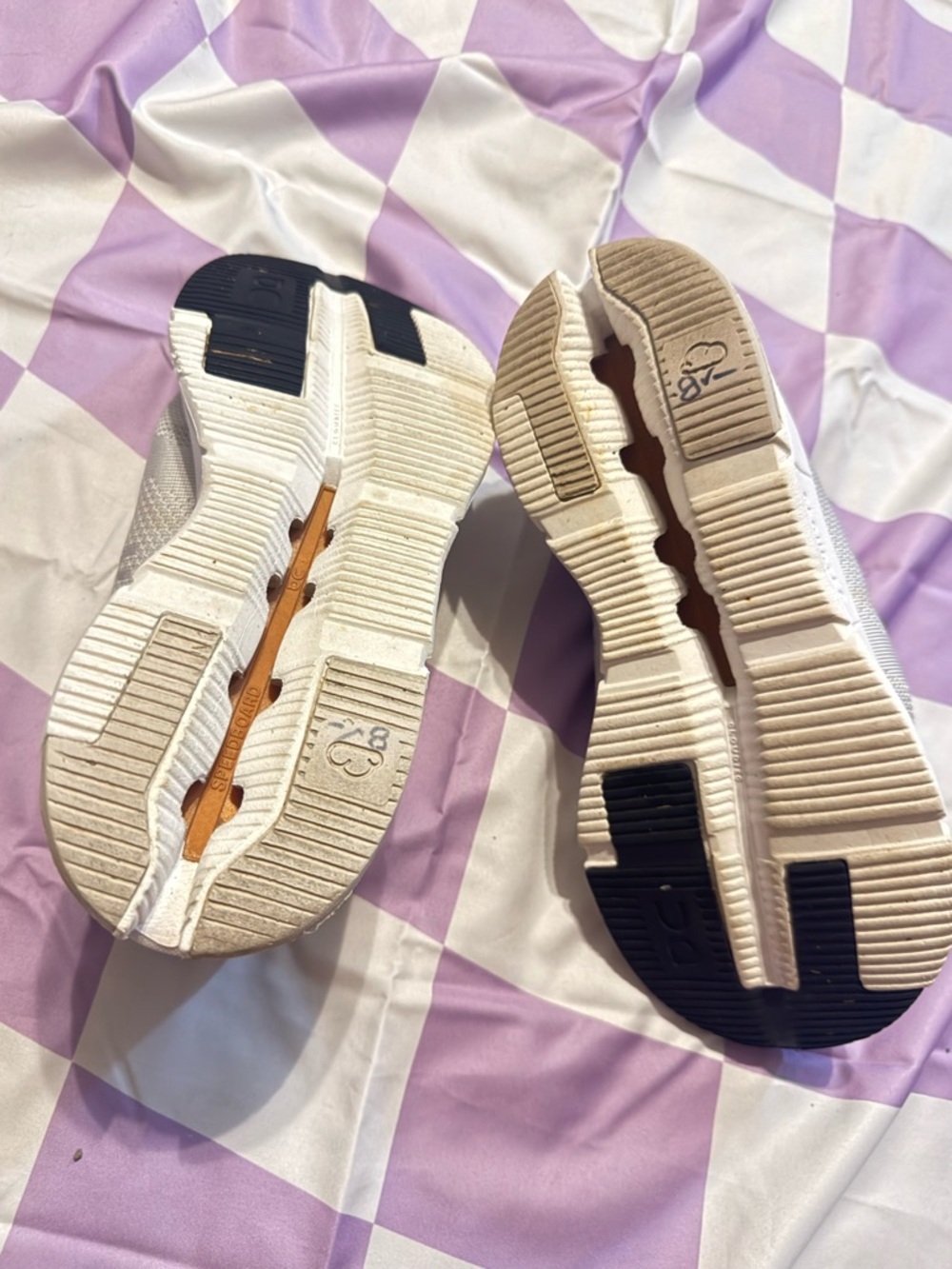 On Running White Sneakers with Tan Straps size 5.5 - Picture 7 of 11